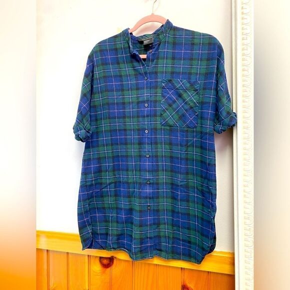 Armani Exchange Plaid Button Up Flannel Shirt Sz XS - Picture 1 of 5